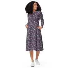 Load image into Gallery viewer, All-over print long sleeve midi dress
