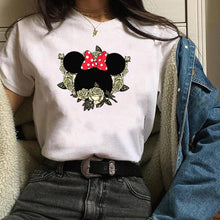 Load image into Gallery viewer, Womens Leopard Bow Cute Printed New Year Merry Christmas T-shirt Female Graphic T Tee Shirt Camisas Mujer Tshirt Women Tops
