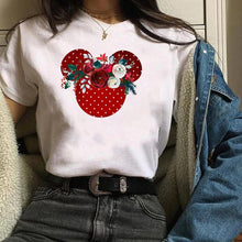 Load image into Gallery viewer, Womens Leopard Bow Cute Printed New Year Merry Christmas T-shirt Female Graphic T Tee Shirt Camisas Mujer Tshirt Women Tops
